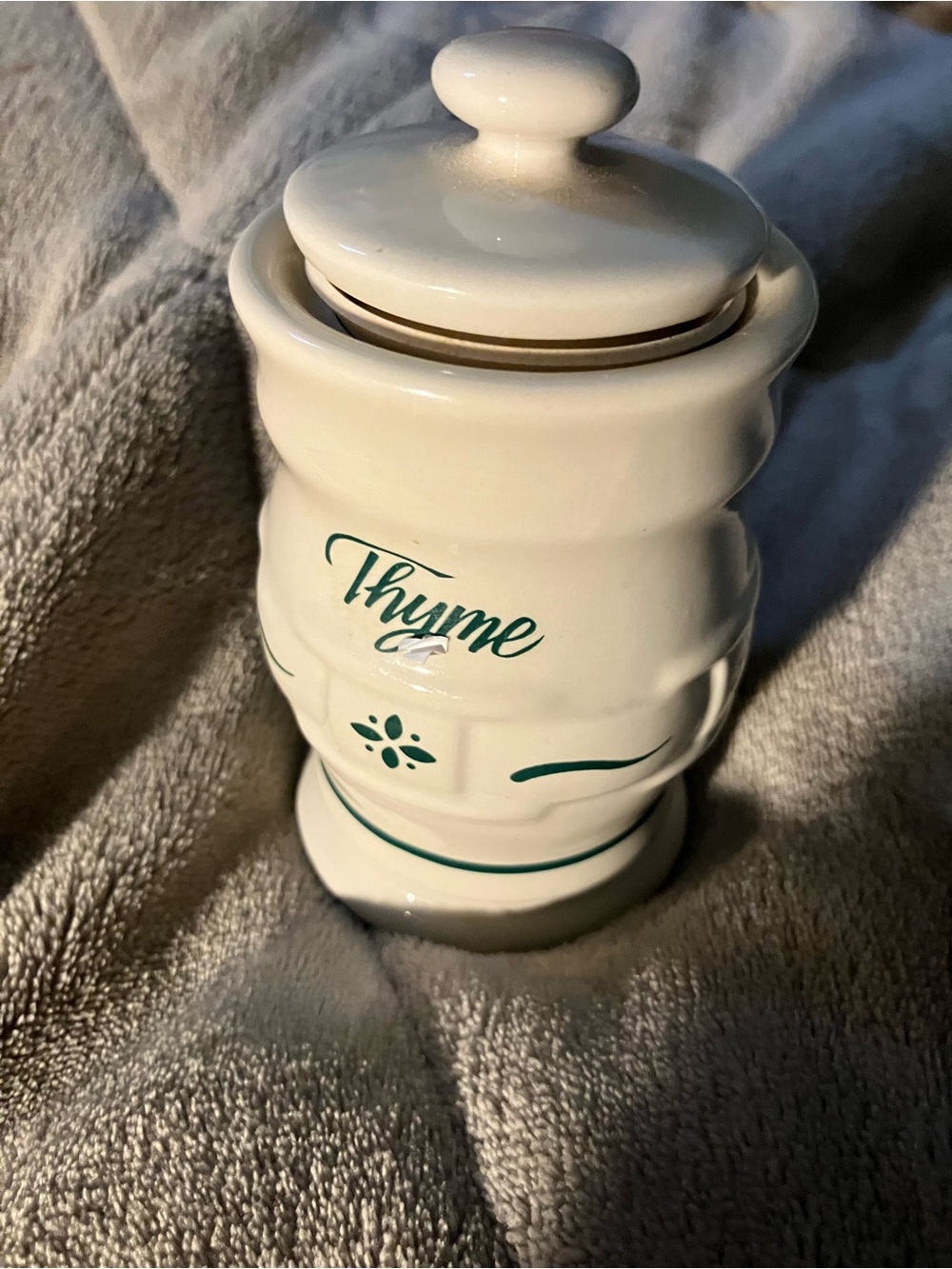 Longaberger Woven Traditions Green Spice Jar Thyme